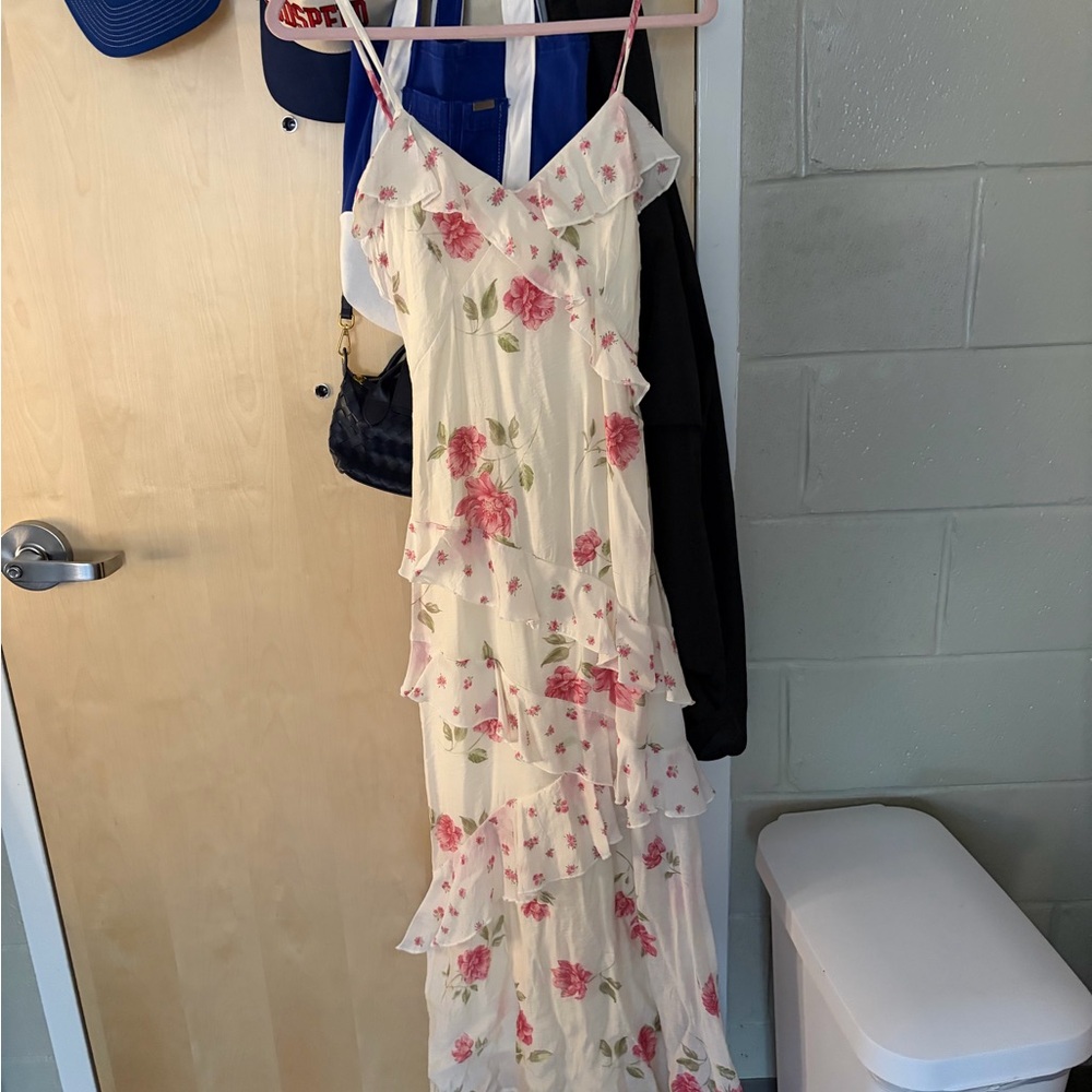 Jessica Simpson White and Pink Floral Maxi Dress - Picture 3 of 4